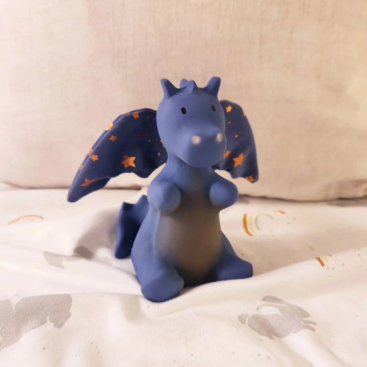 Midnight Dragon – Natural Rubber Toy with Crinkle Wings