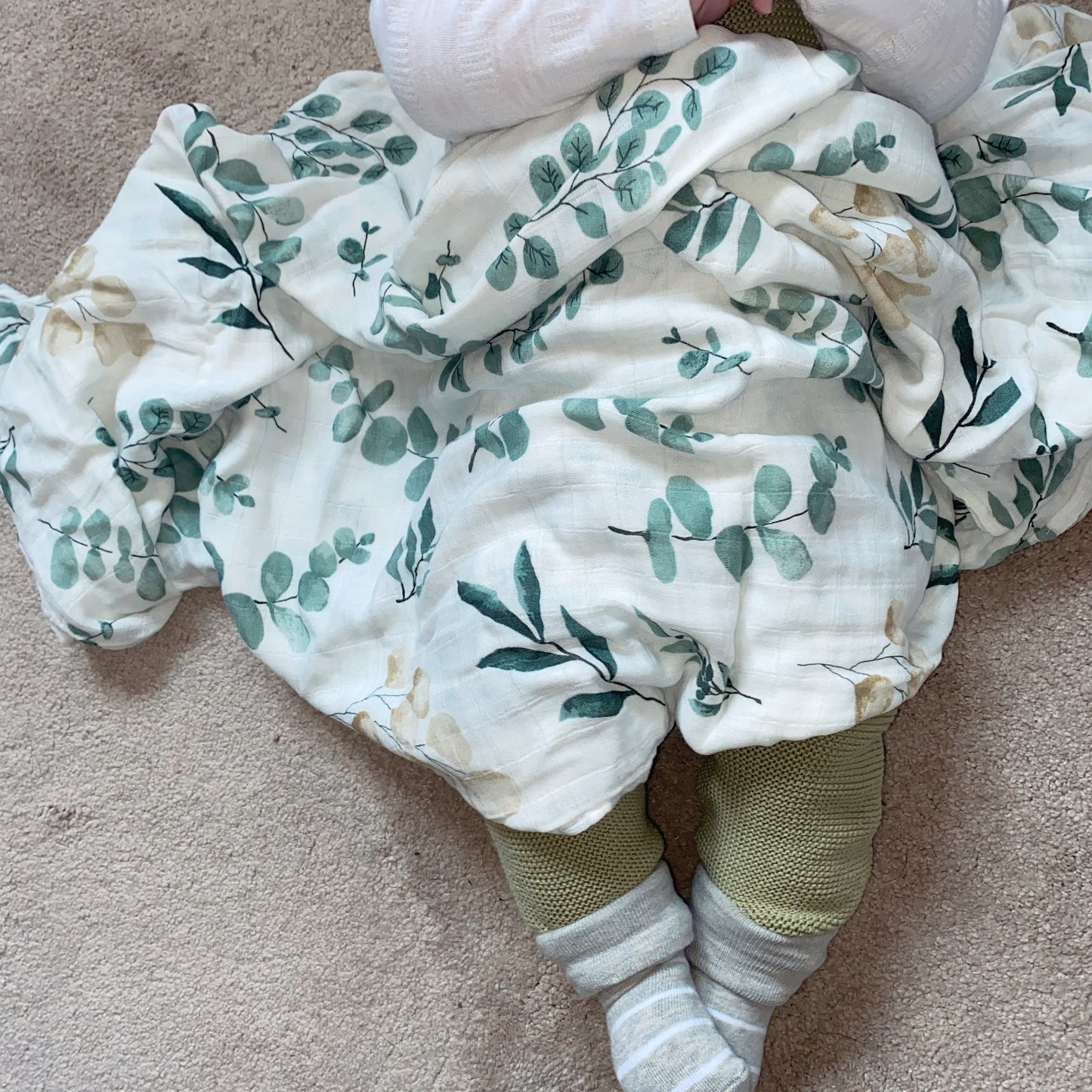 Bamboo Cotton Baby Swaddle - eucalyptus