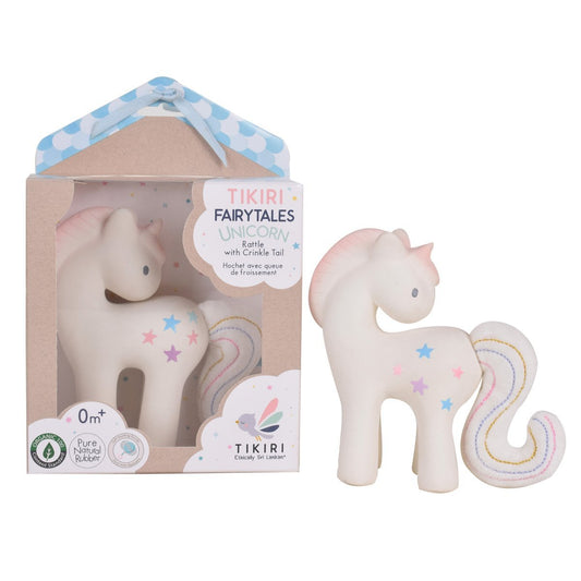 Cotton Candy Unicorn – Natural Rubber Toy with Crinkle Tail
