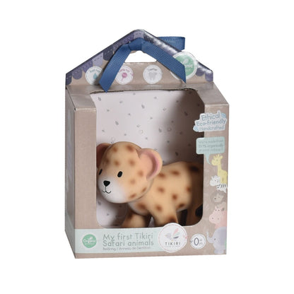 Tikiri Gift Boxed Leopard – Rubber Teether Rattle Bath Toy