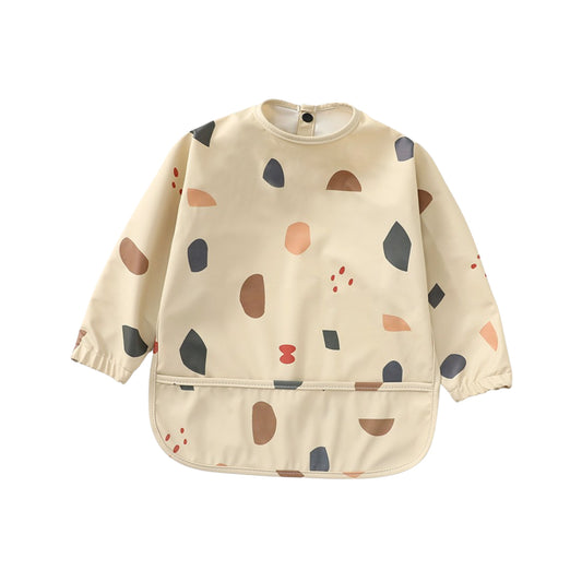 Smock Bib - Beige Spots