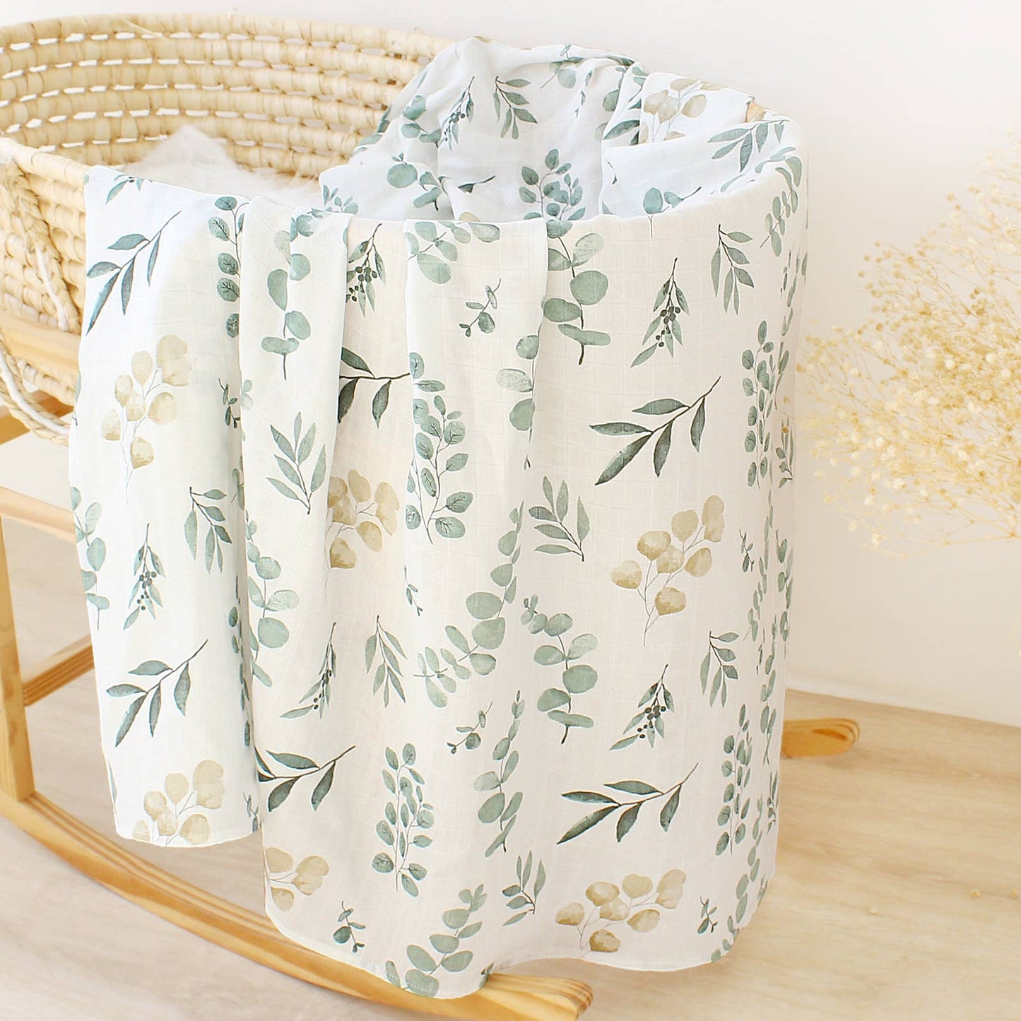 Bamboo Cotton Baby Swaddle - eucalyptus