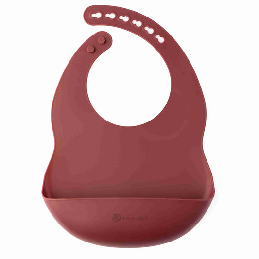 Burgundy soft silicone bib by eco rascals